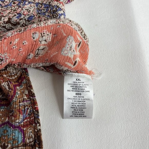 Bila Womens Maxi Dress Size XXL Multicolor Damask Sleeveless Crochet Scoop Neck - Picture 12 of 12